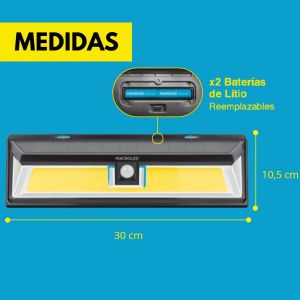 ARTEFACTO SOLAR DE PARED 10W CON SENSOR DE MOVIMIENTO 2 FUNCIONES IP65 MACROLED - Vista 9