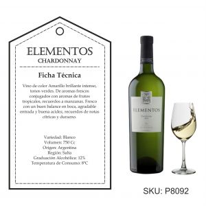 VINO ELEMENTOS CHARDONNAY 750 CC - Vista 1