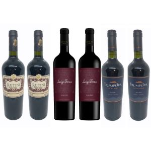 VINO 2 RUTINI CABERNET MALBEC + 2 TRUMPETER MALBEC +  2 LUIGI BOSCA MALBEC