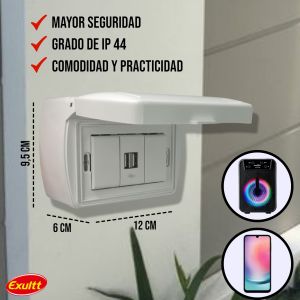 TAPA CAPSULADA EXTERIOR RIGIDA APLICAR + 1 USB DOBLE EXULTT - Vista 4