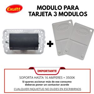 MODULO INTERRUPTOR P/ TARJETA 3 MODULOS GRIS TOPO - Vista 4