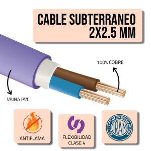 CABLE SUBTERRANEO 2X2.5 MM X METRO EPUYEN - Vista 2