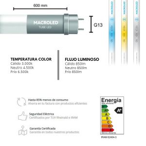 TUBO LED 9W T8 60 CM DE PVC NANO MACROLED - Vista 5