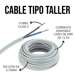 CABLE TIPO TALLER 2X0.75 MM X METRO EPUYEN - Vista 5