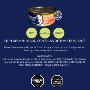 LATA DE ATUN DESMENUZADO C/ TOMATE PICANTE GOMES 170 GR (11965) - Vista 1