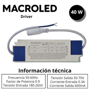 DRIVER PARA PANEL 40W 60X60 MACROLED - Vista 2