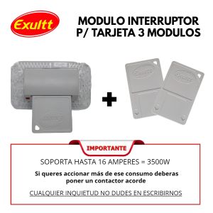 MODULO INTERRUPTOR P/ TARJETA 3 MODULOS BLANCO - Vista 4