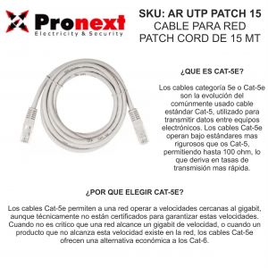 CABLE PARA RED PATCH CORD DE 15 METROS PRONEXT - Vista 2