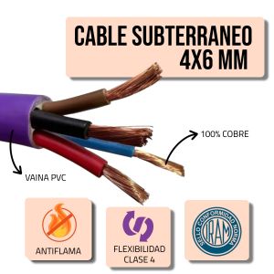 CABLE SUBTERRANEO 4X6 MM X METRO EPUYEN - Vista 2