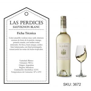 VINO LAS PERDICES SAUVIGNON BLANCO 750 CC - Vista 1