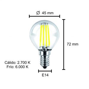 LAMPARA GOTA FILAMENTO LED 4W E14 MACROLED - Vista 4