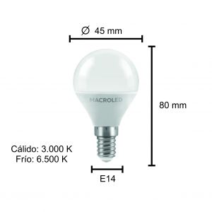 LAMPARA GOTA LED 6W E14 MACROLED - Vista 4