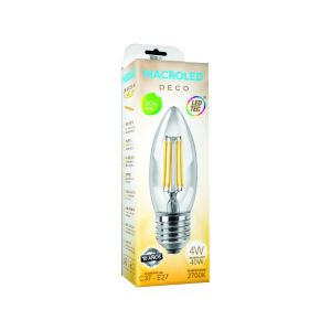 LAMPARA VELITA FILAMENTO LED 4W E27 MACROLED - Vista 1